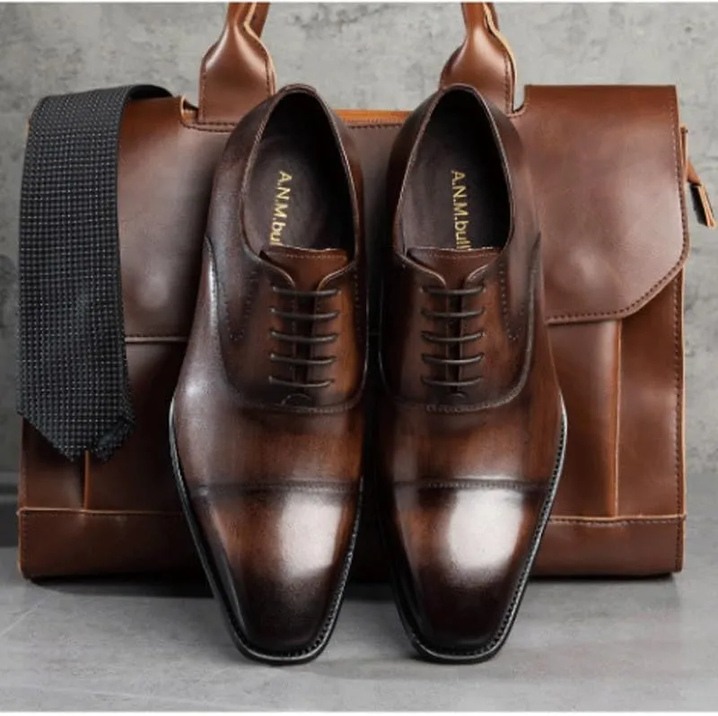 Men’s Premium Oxford Leather Dress Shoes for Business Attire, Church & Formal Events