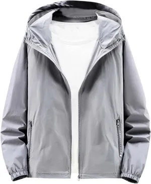 Men's Upf 50  Light Jacket Oversized Long Sleeve Sun Blocking Jackets Lightweight Breathable UV Shirts With Pockets