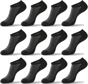 Men's women's 12 Pack Ankle Running Socks Low Cut Cushioned Athletic Sports Socks With Arch Support