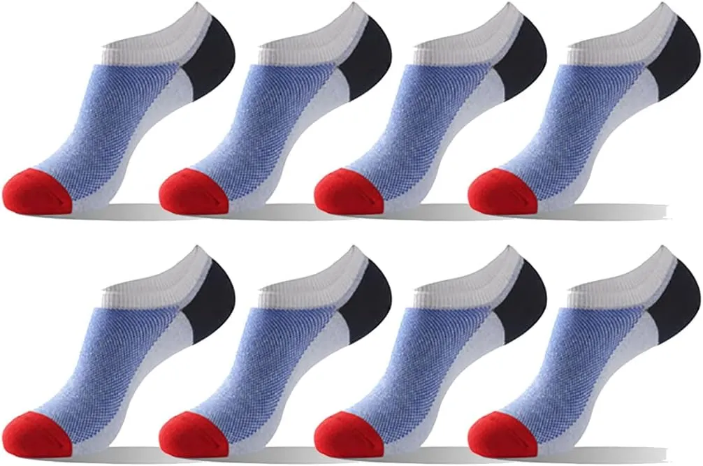 Men's women's 8 Pack Ankle Running Socks Low Cut Cushioned Athletic Sports Socks With Arch Support
