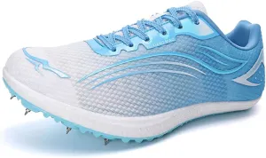 Mens Womens Racing Running Jumping Shoes, Breathable Track and Field Spikes Trainer for Hurdling Throwing