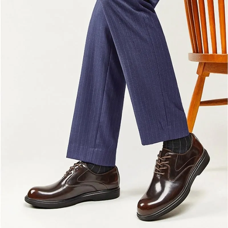 Modern Low Top Pointed Toe Tuxedo Derby Shoes Plain Toe Classic Oxfords Shoes for Formal Business Wedding