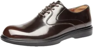Modern Low Top Pointed Toe Tuxedo Derby Shoes Plain Toe Classic Oxfords Shoes for Formal Business Wedding