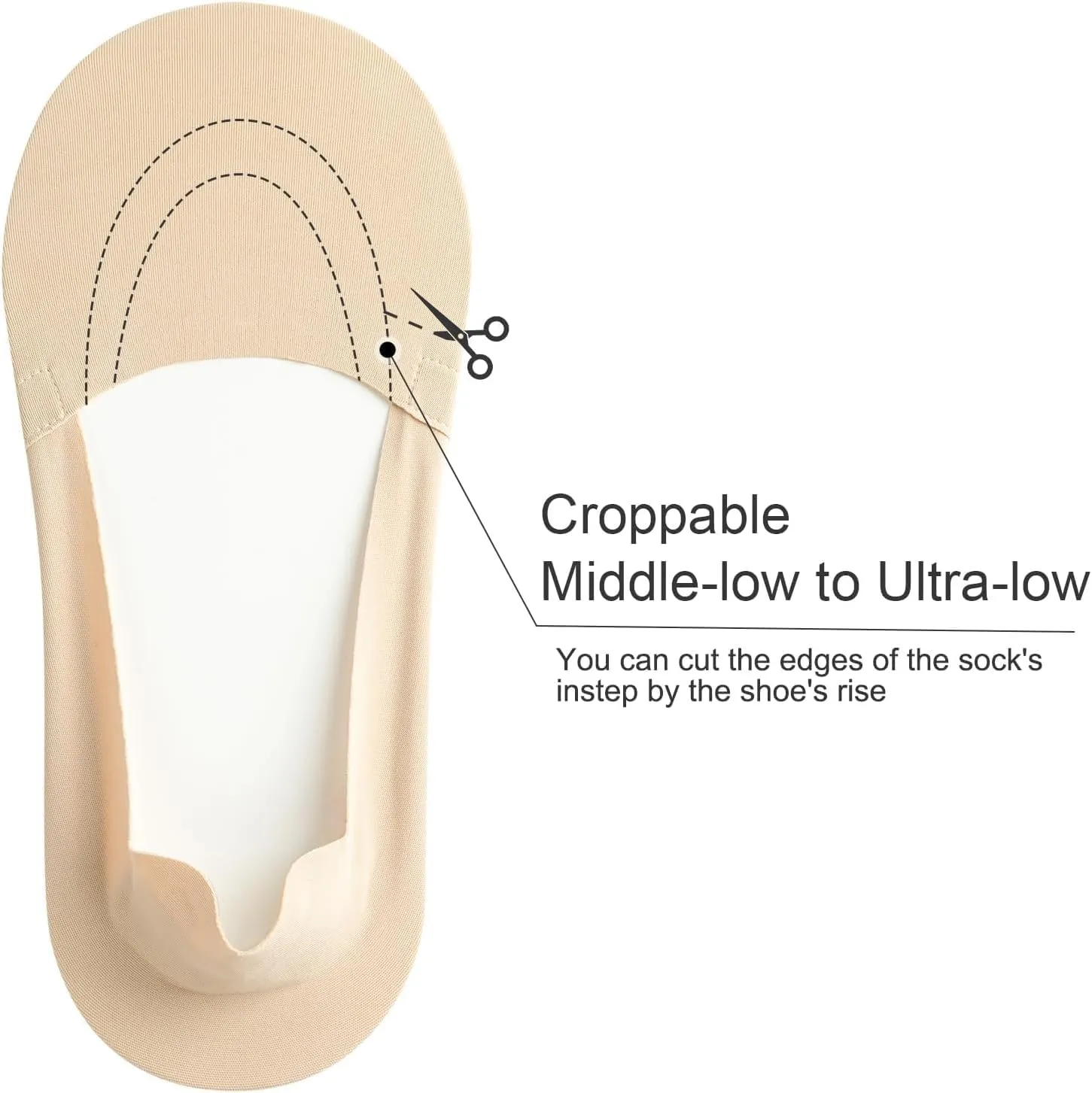 Non Slip No Show Socks for Women Low Cut Thin Footies Invisible Silky Cooling Socks for Loafers Flats 10 Pairs