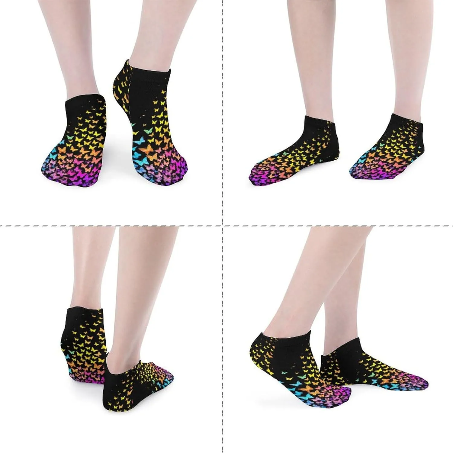Novelty Low Cut Sock for Women, Casual Soft Athletic Ankle Socks Breathable Running Crew Socks, 5 Pair