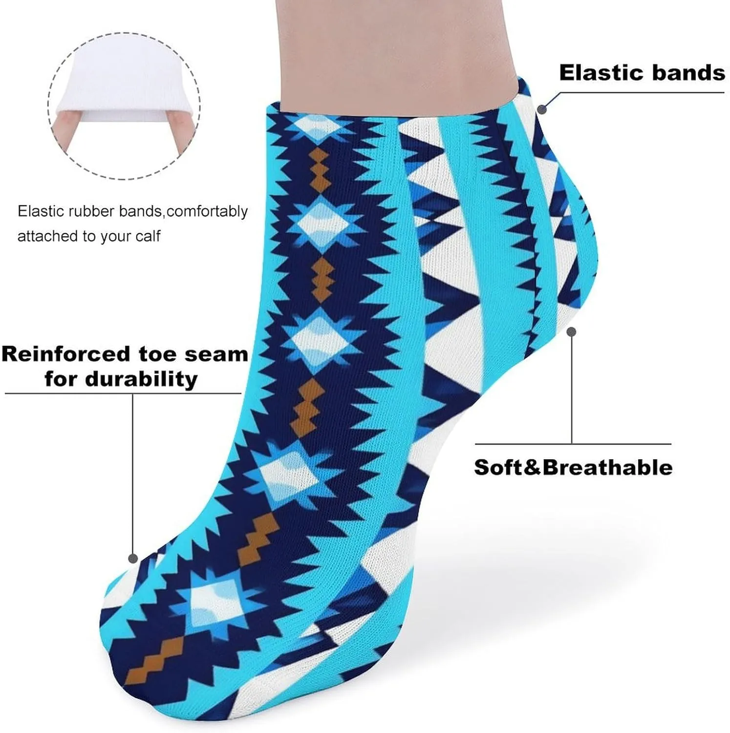Novelty Low Cut Sock for Women, Casual Soft Athletic Ankle Socks Breathable Running Crew Socks, 5 Pair