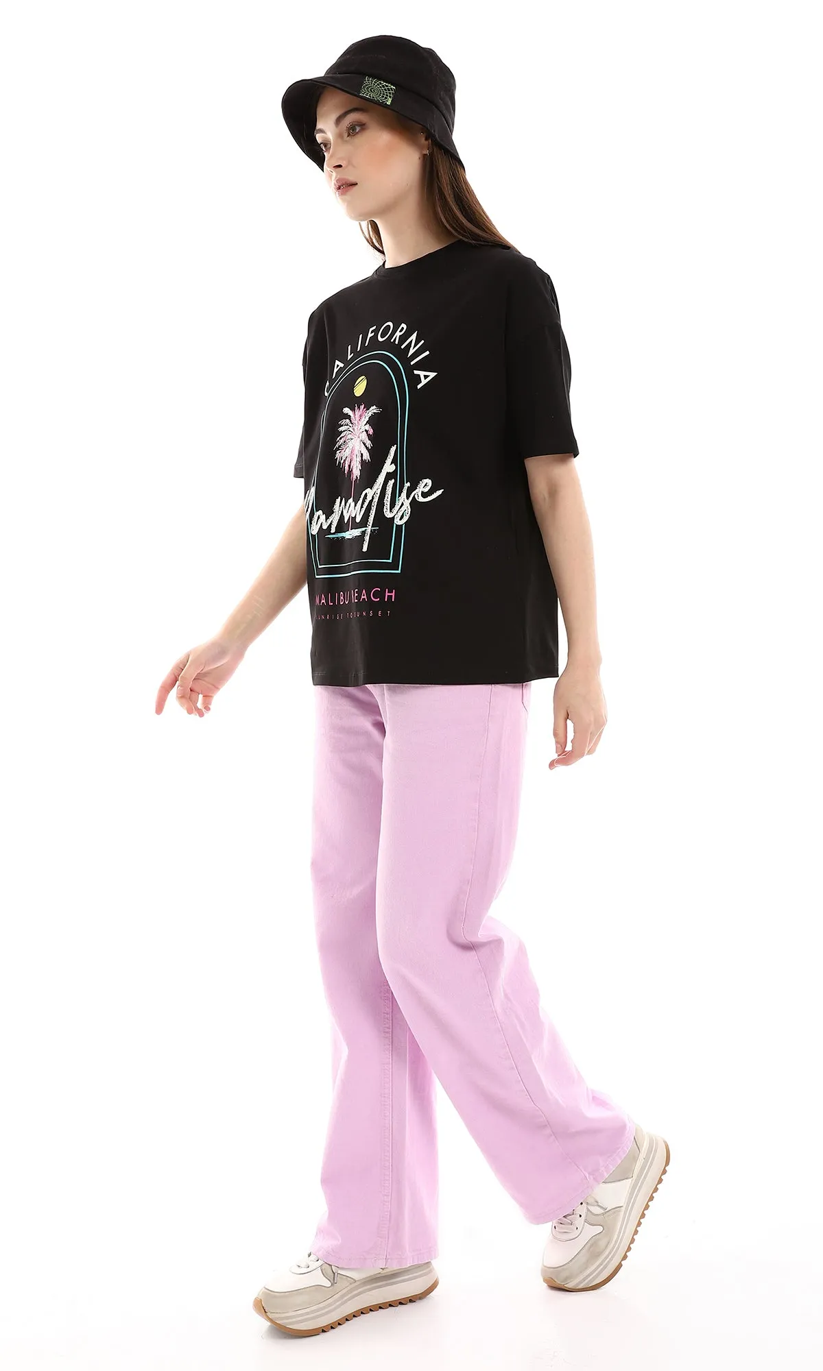 o165818-round-neck-printed-tee-black-white-sky-blue-fuchsia-women-short-sleeve-t-shirt