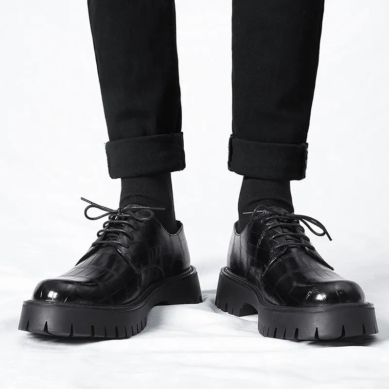 Office Working Premium Leather Derby Slip-On Shoes with Non-Slip Sole Classic Lace-up Formal Tuxedo Shoes