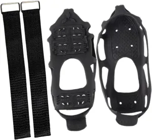 Outdoor Crampons Snow Anti-Slip Shoe Covers Set TPE Material Ice Traction Cleats 24 Steel Nails for Hiking Climbing