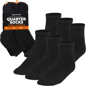 Realtree Comfort Dry Cushioned Tall Crew Black Men's Socks with Compression Arch & Moisture - Wicking - Size 6-12
