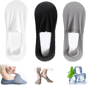 Repertoire Socks, Repertoire Ultra Thin Liner Socks Non Slip, Ice Silk Breathable Combed Cotton No Show Sock for Women Men(3pcs-B)