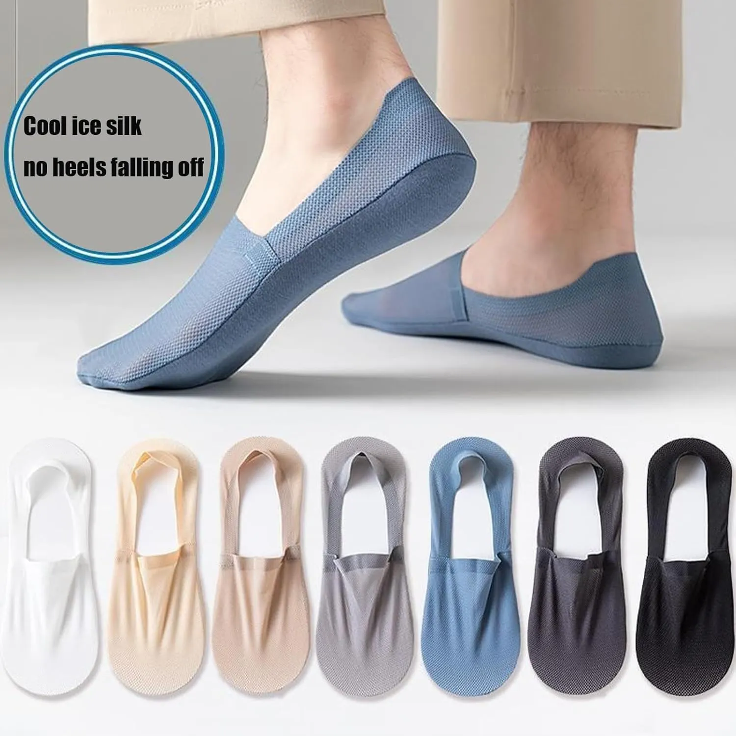Repertoire Socks, Repertoire Ultra Thin Liner Socks Non Slip, Ice Silk Breathable Combed Cotton No Show Sock for Women Men(3pcs-B)