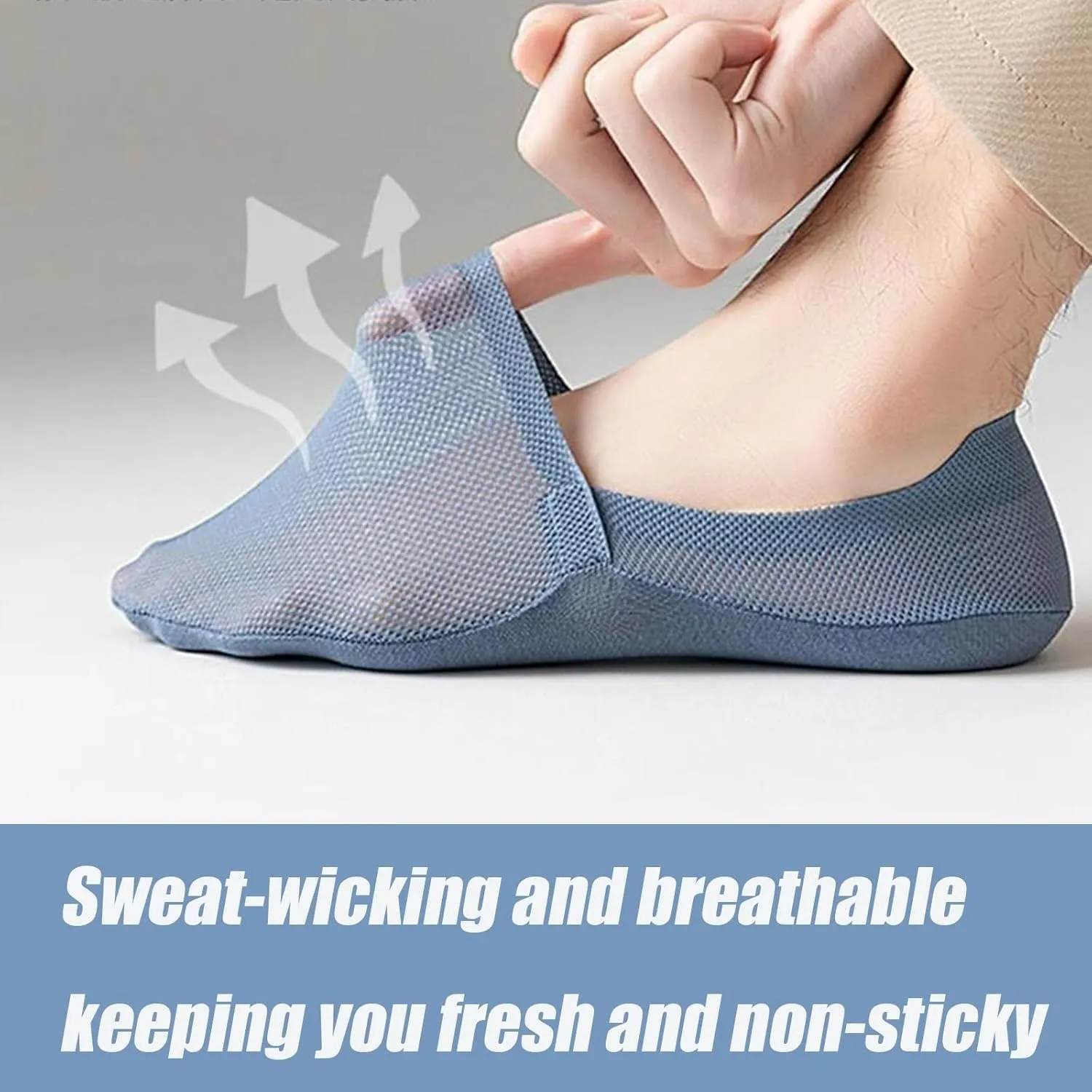 Repertoire Socks, Repertoire Ultra Thin Liner Socks Non Slip, Ice Silk Breathable Combed Cotton No Show Sock for Women Men(3pcs-B)