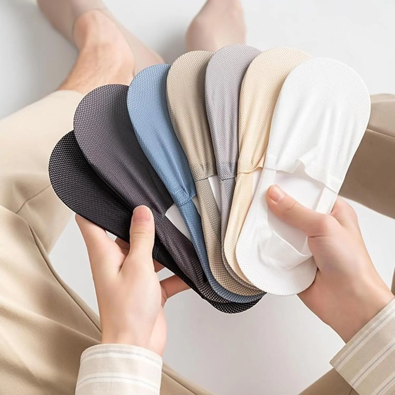 Repertoire Socks, Repertoire Ultra Thin Liner Socks Non Slip, Ice Silk Breathable Combed Cotton No Show Sock for Women Men(3pcs-B)
