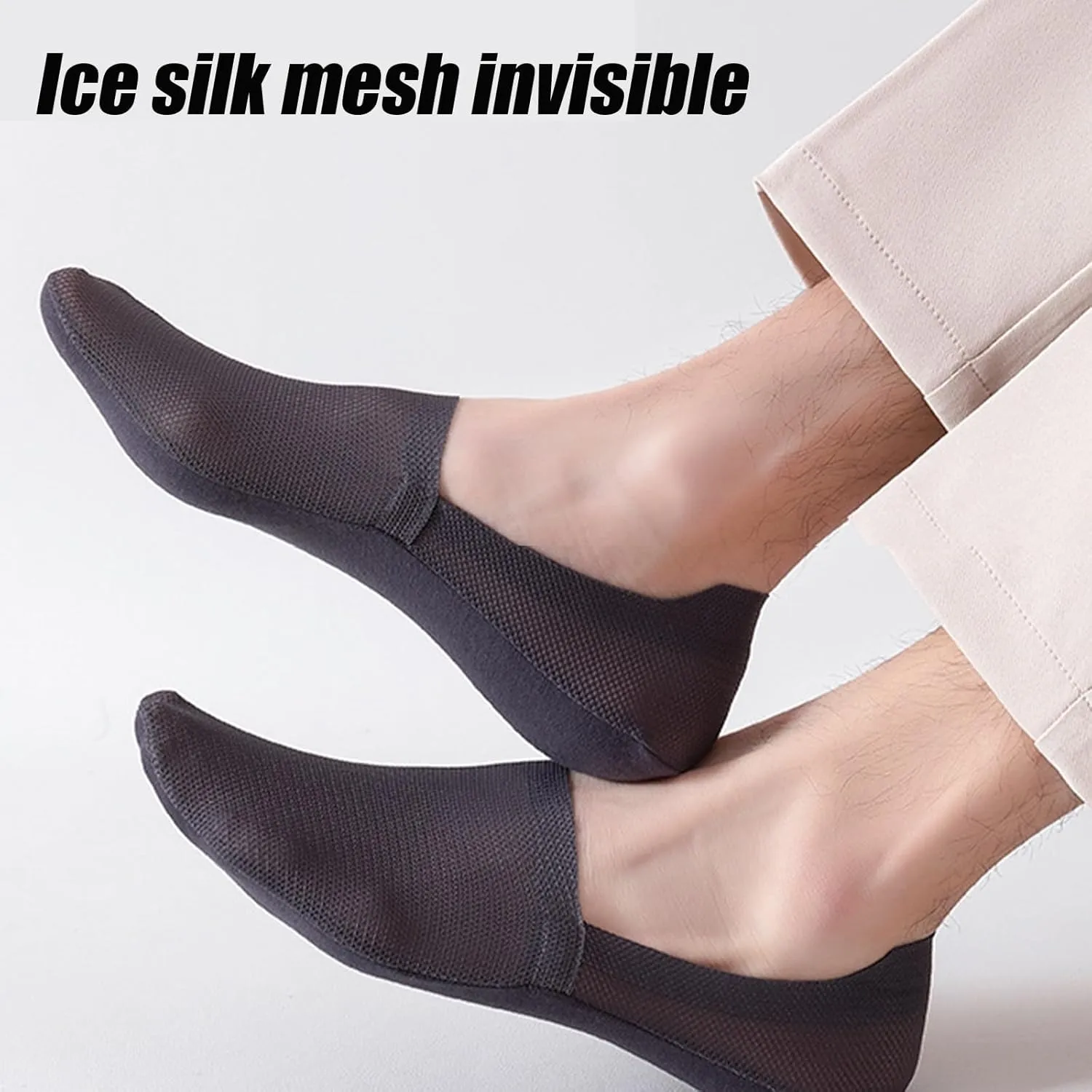 Repertoire Socks, Repertoire Ultra Thin Liner Socks Non Slip, Ice Silk Breathable Combed Cotton No Show Sock for Women Men(3pcs-B)