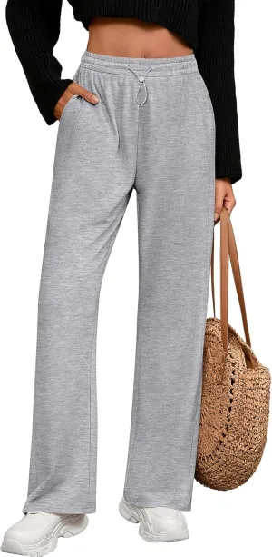 Riyiper Women’s Sweatpants, Straight Leg Yoga Pants Comfy Casual Workout Joggers Drawstring High Waisted Pants with Pockets
