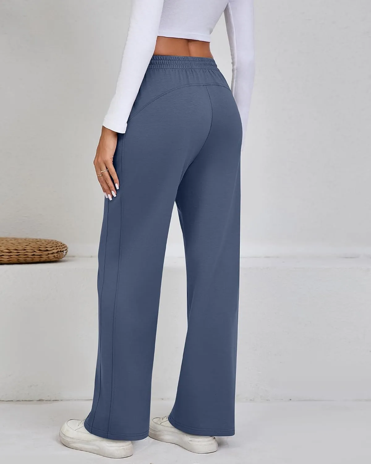 Riyiper Women’s Sweatpants, Straight Leg Yoga Pants Comfy Casual Workout Joggers Drawstring High Waisted Pants with Pockets