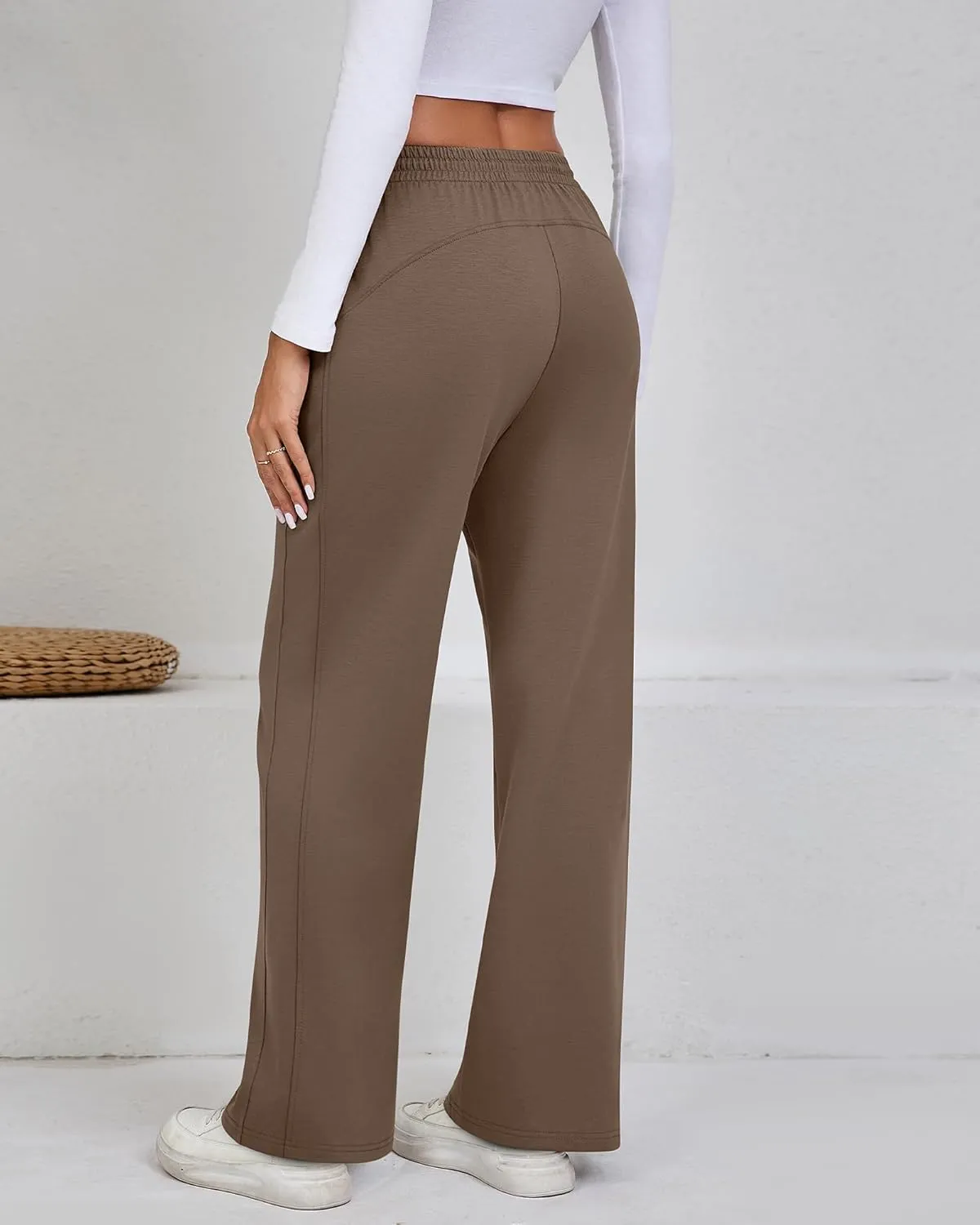 Riyiper Women’s Sweatpants, Straight Leg Yoga Pants Comfy Casual Workout Joggers Drawstring High Waisted Pants with Pockets