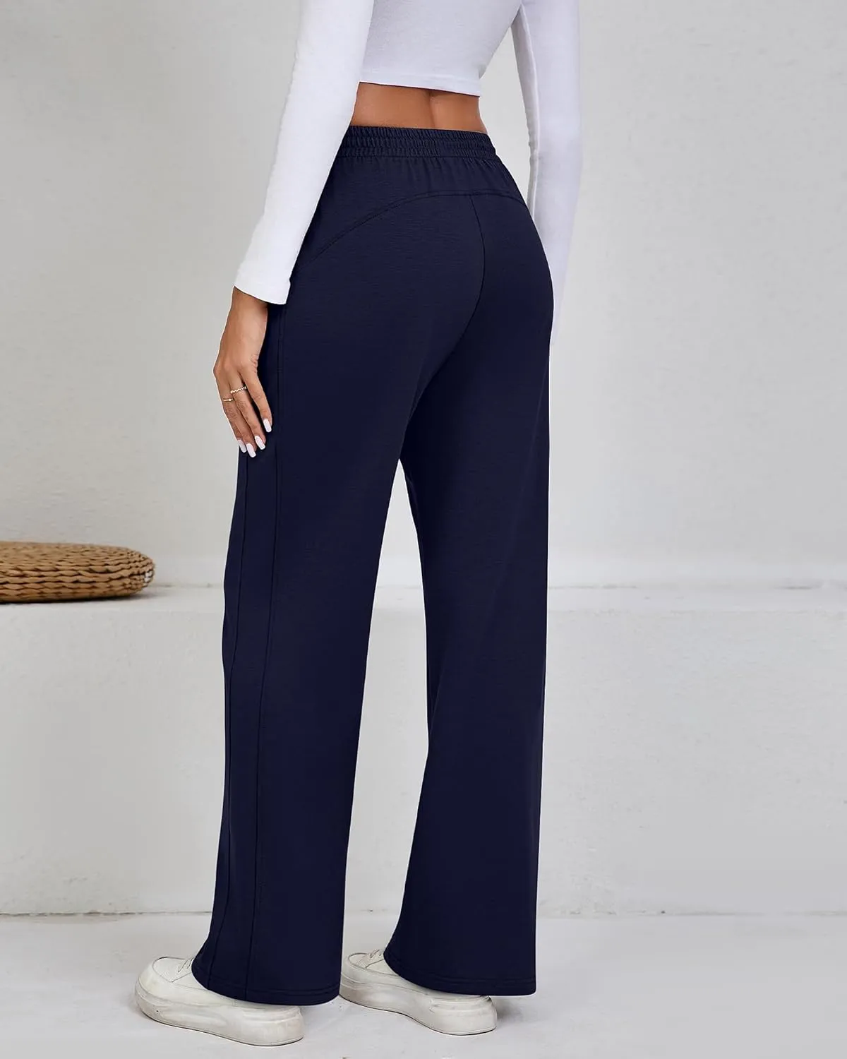 Riyiper Women’s Sweatpants, Straight Leg Yoga Pants Comfy Casual Workout Joggers Drawstring High Waisted Pants with Pockets
