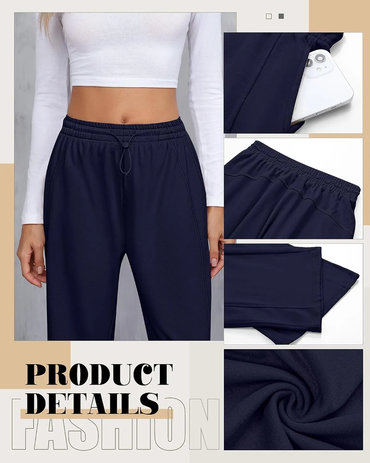 Riyiper Women’s Sweatpants, Straight Leg Yoga Pants Comfy Casual Workout Joggers Drawstring High Waisted Pants with Pockets