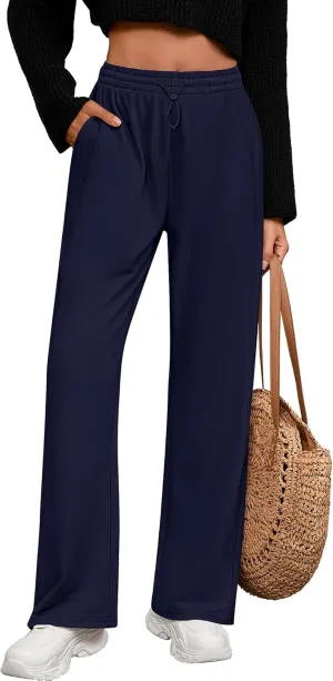 Riyiper Women’s Sweatpants, Straight Leg Yoga Pants Comfy Casual Workout Joggers Drawstring High Waisted Pants with Pockets