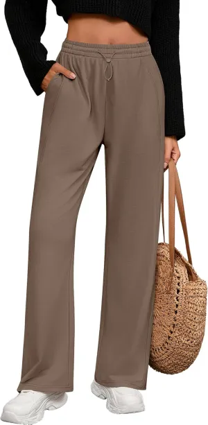 Riyiper Women’s Sweatpants, Straight Leg Yoga Pants Comfy Casual Workout Joggers Drawstring High Waisted Pants with Pockets
