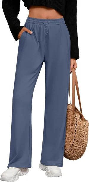 Riyiper Women’s Sweatpants, Straight Leg Yoga Pants Comfy Casual Workout Joggers Drawstring High Waisted Pants with Pockets
