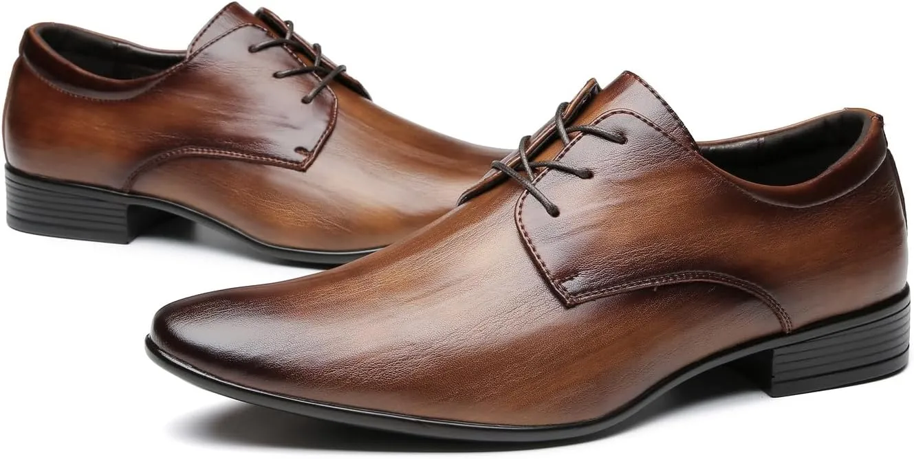 Santimon Men's Microfiber Leather Derby Shoes Fashion Dress Formal Tuxedo Wedding Oxfords Shoes
