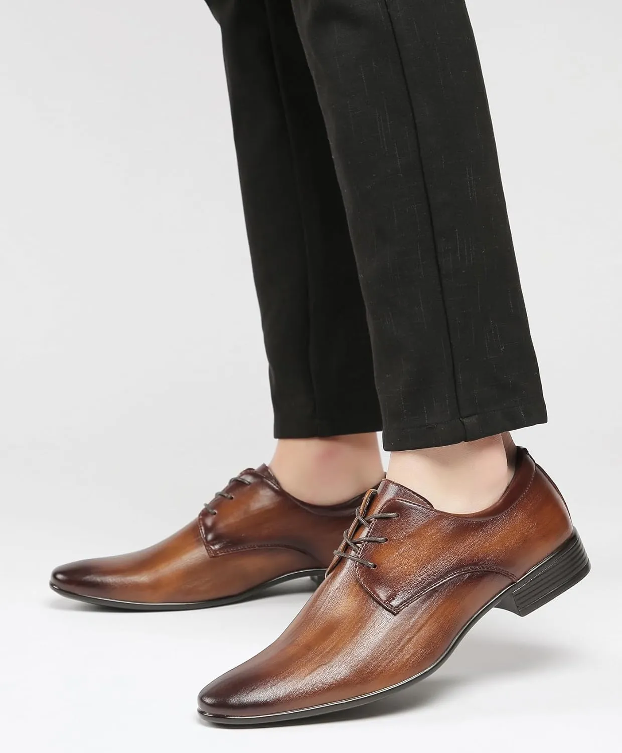 Santimon Men's Microfiber Leather Derby Shoes Fashion Dress Formal Tuxedo Wedding Oxfords Shoes