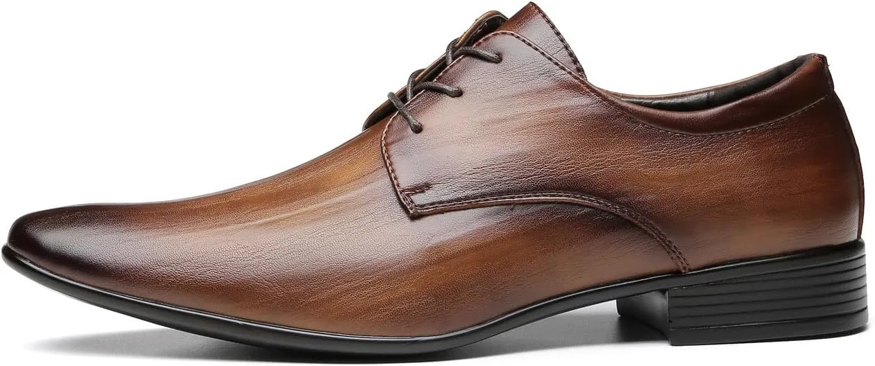 Santimon Men's Microfiber Leather Derby Shoes Fashion Dress Formal Tuxedo Wedding Oxfords Shoes
