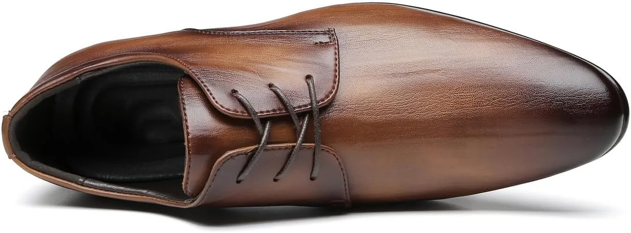 Santimon Men's Microfiber Leather Derby Shoes Fashion Dress Formal Tuxedo Wedding Oxfords Shoes