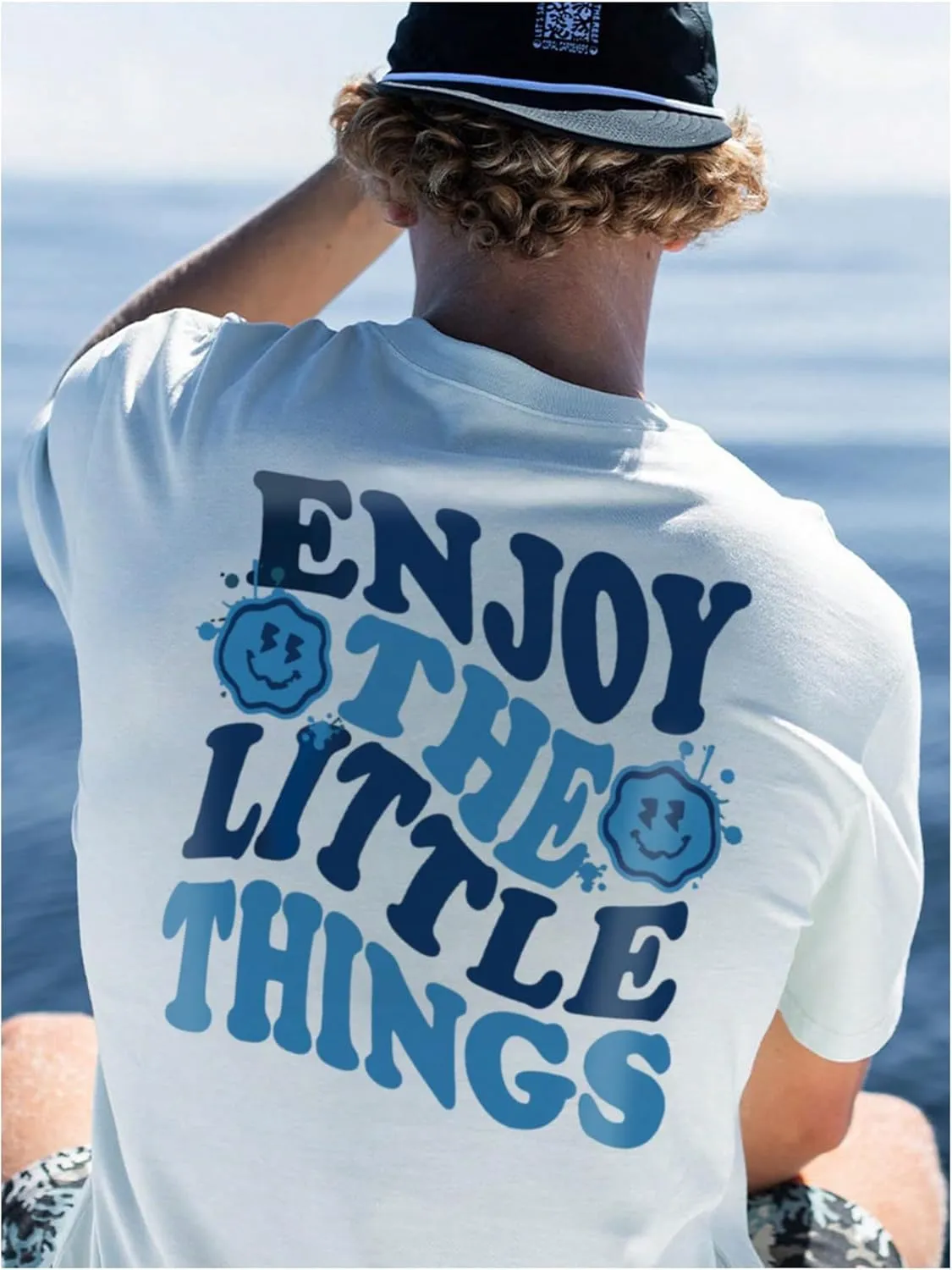 SHENHE Men's Casual Letter Print Short Sleeve Round Neck Regular Fit T Shirt Tops