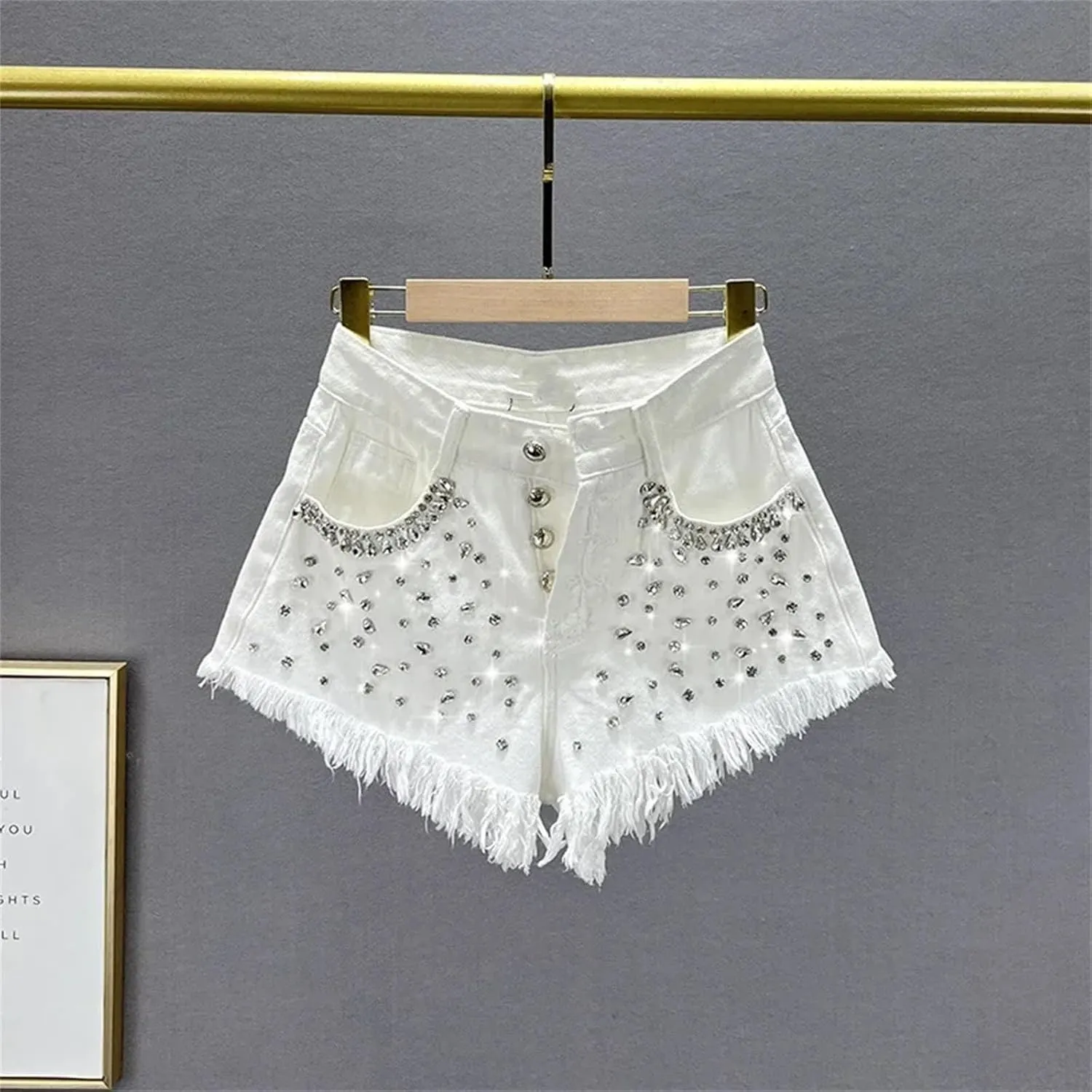 Spring Summer Gradient Wash Denim Shorts Women High Waist Retro Vintage Harajuku Style