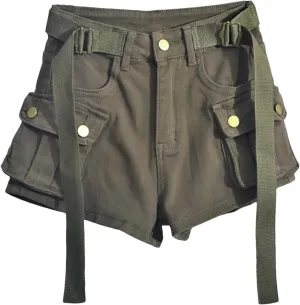 Spring Summer Vintage Floral Denim Shorts Women High Waist Casual Loose Fit Streetwear