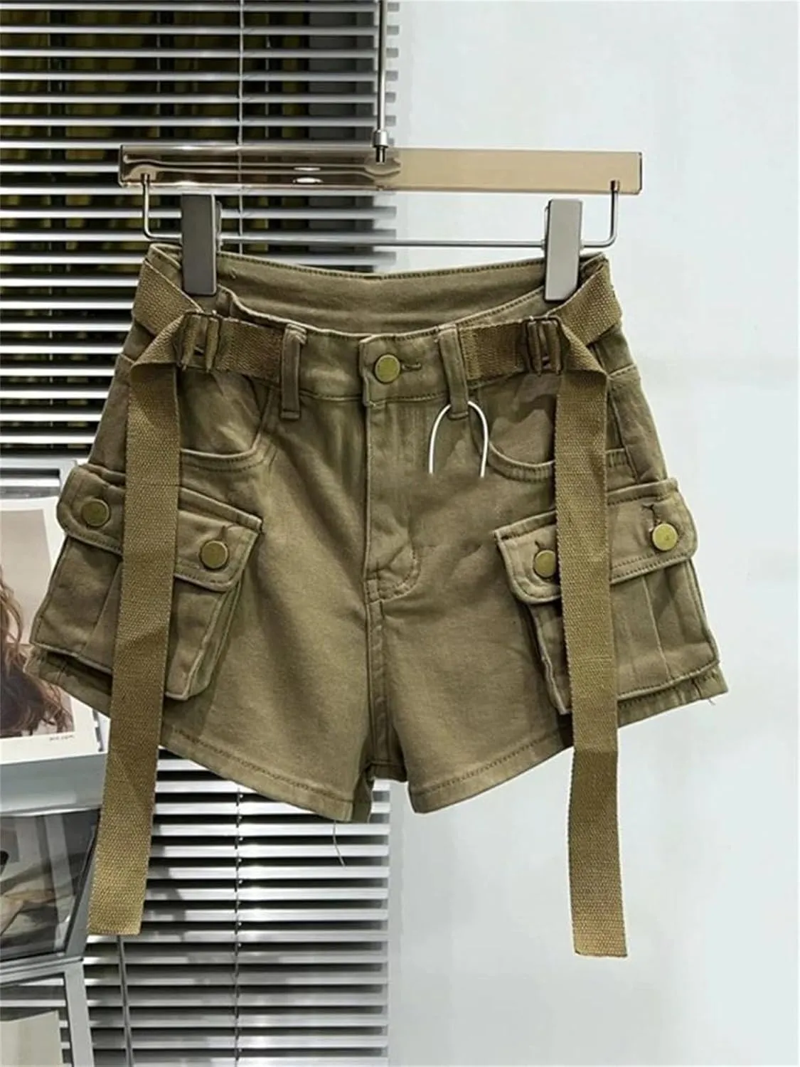 Spring Summer Vintage Floral Denim Shorts Women High Waist Casual Loose Fit Streetwear