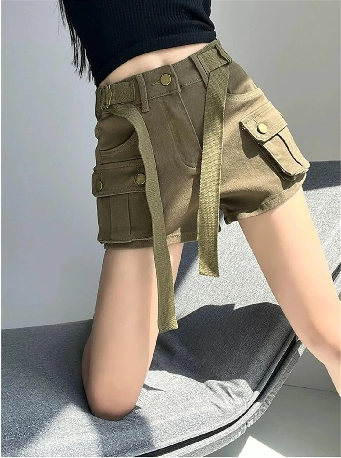 Spring Summer Vintage Floral Denim Shorts Women High Waist Casual Loose Fit Streetwear