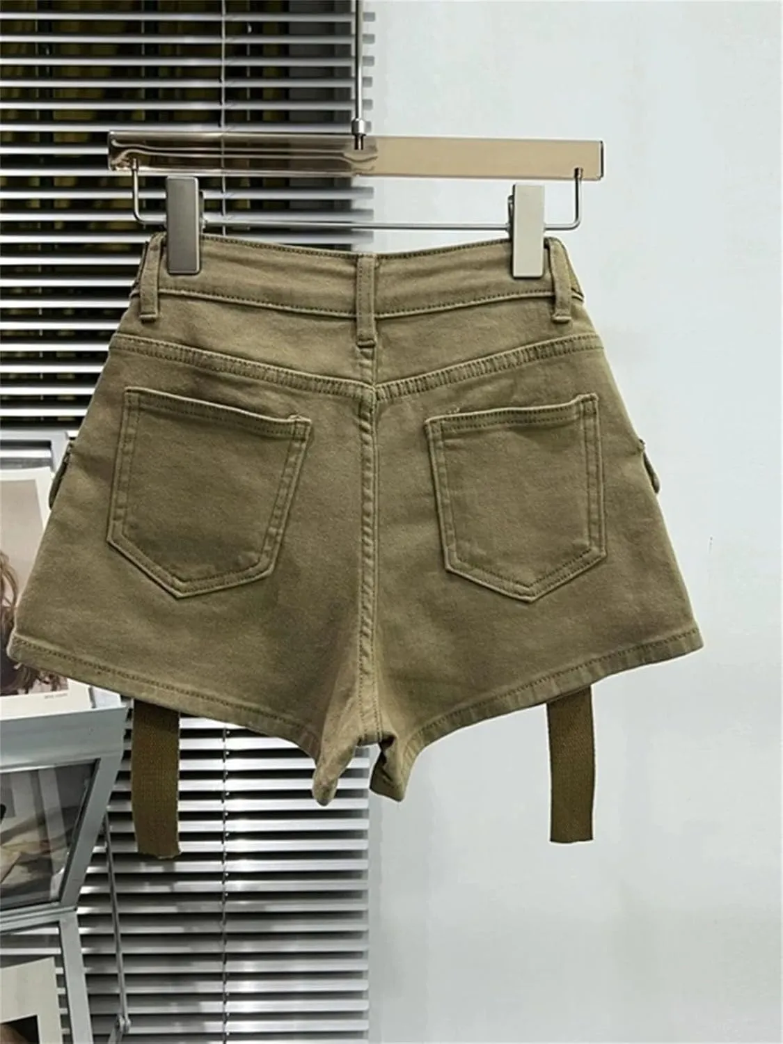 Spring Summer Vintage Floral Denim Shorts Women High Waist Casual Loose Fit Streetwear