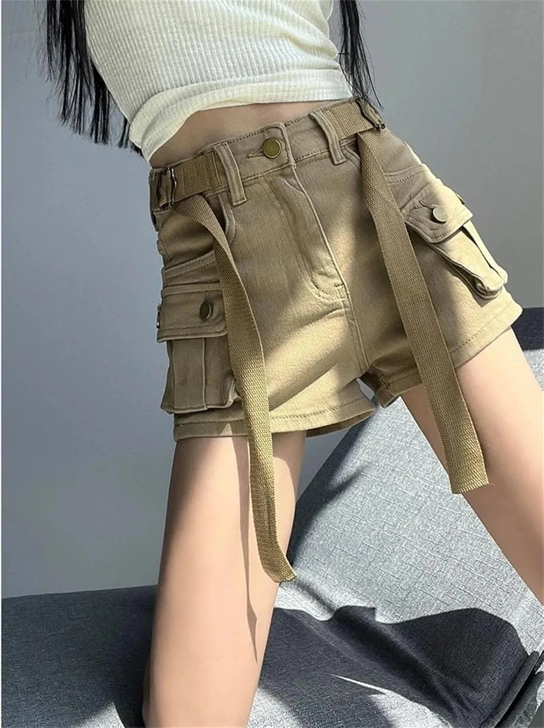Spring Summer Vintage Floral Denim Shorts Women High Waist Casual Loose Fit Streetwear
