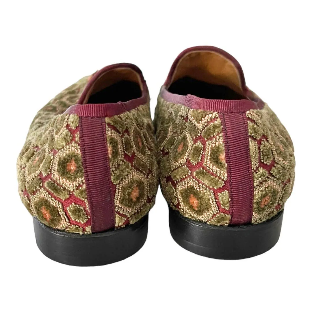 Stubbs & Wooton Geometric Chenille Loafers Shoes Flats 7.5