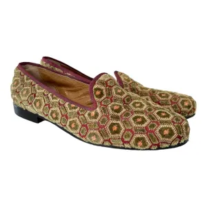 Stubbs & Wooton Geometric Chenille Loafers Shoes Flats 7.5