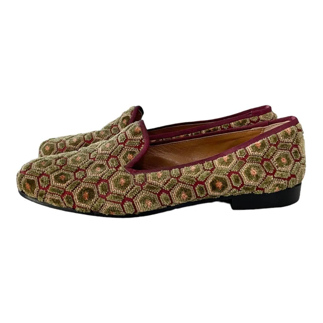 Stubbs & Wooton Geometric Chenille Loafers Shoes Flats 7.5