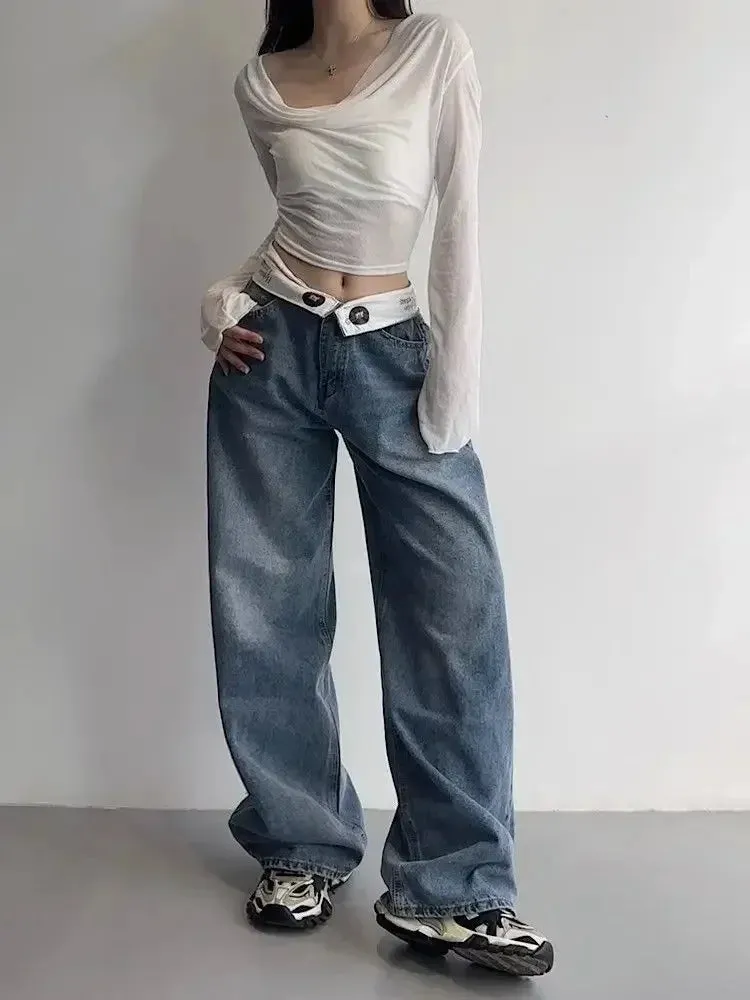 Stylische Wide-Leg Jeanshose im acubi-Streetwear-Look