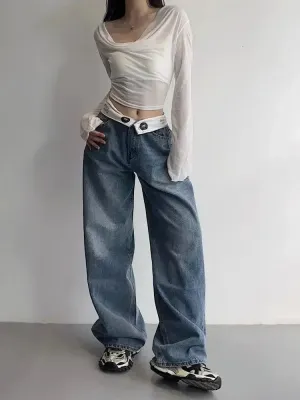 Stylische Wide-Leg Jeanshose im acubi-Streetwear-Look