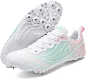 Succttssful Mens Breathable Track and Field Shoes for Jumping - Womens Lightweight Professional Track Race Shoes for Running