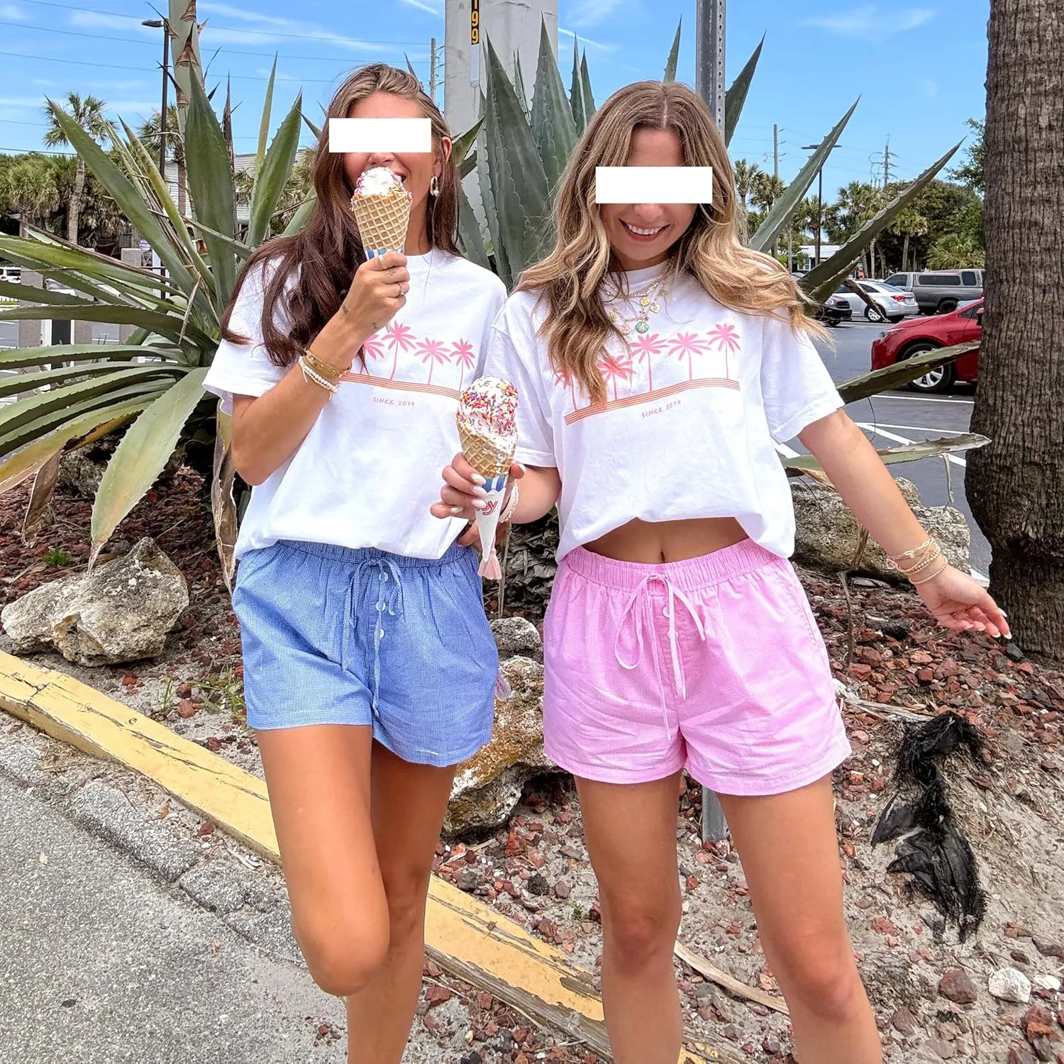 Summer Oversized Flower Graphic Tees Y2k Coastal Beach Palm Surfboard Tops Baggy T-Shirts Teen Girls Preppy Clothes