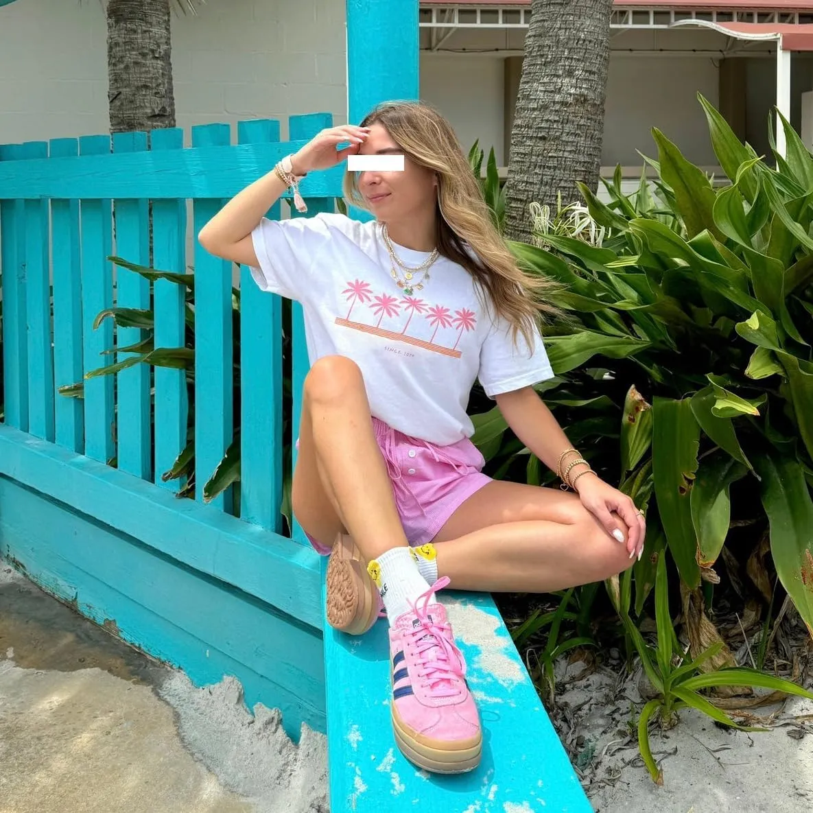 Summer Oversized Flower Graphic Tees Y2k Coastal Beach Palm Surfboard Tops Baggy T-Shirts Teen Girls Preppy Clothes