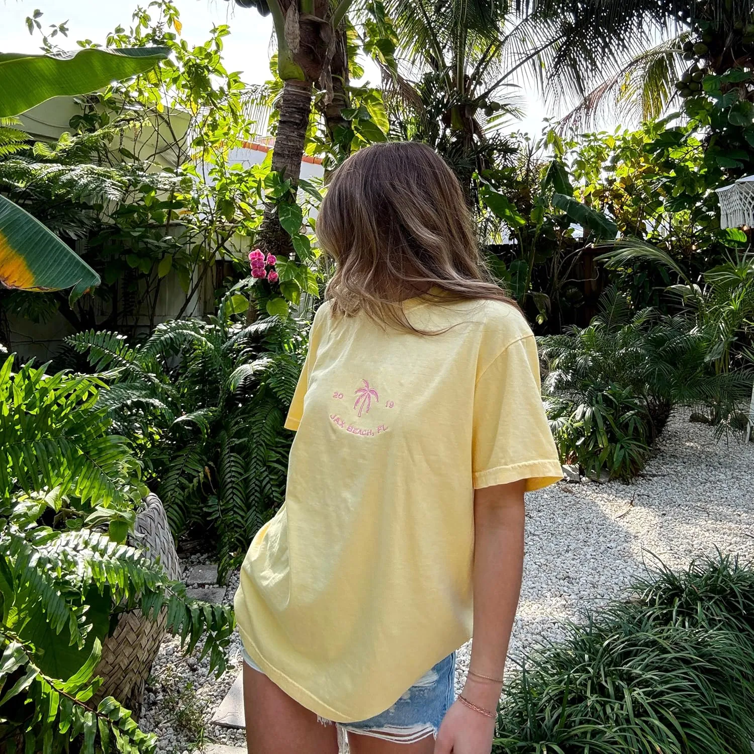 Summer Oversized Flower Graphic Tees Y2k Coastal Beach Palm Surfboard Tops Baggy T-Shirts Teen Girls Preppy Clothes