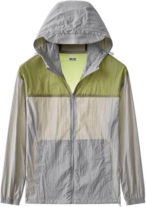 Sun Protection Shirts for Men Lightweight Quick Dry Workout Tops UV Protection Hiking Outdoor Hoodies with Pocket