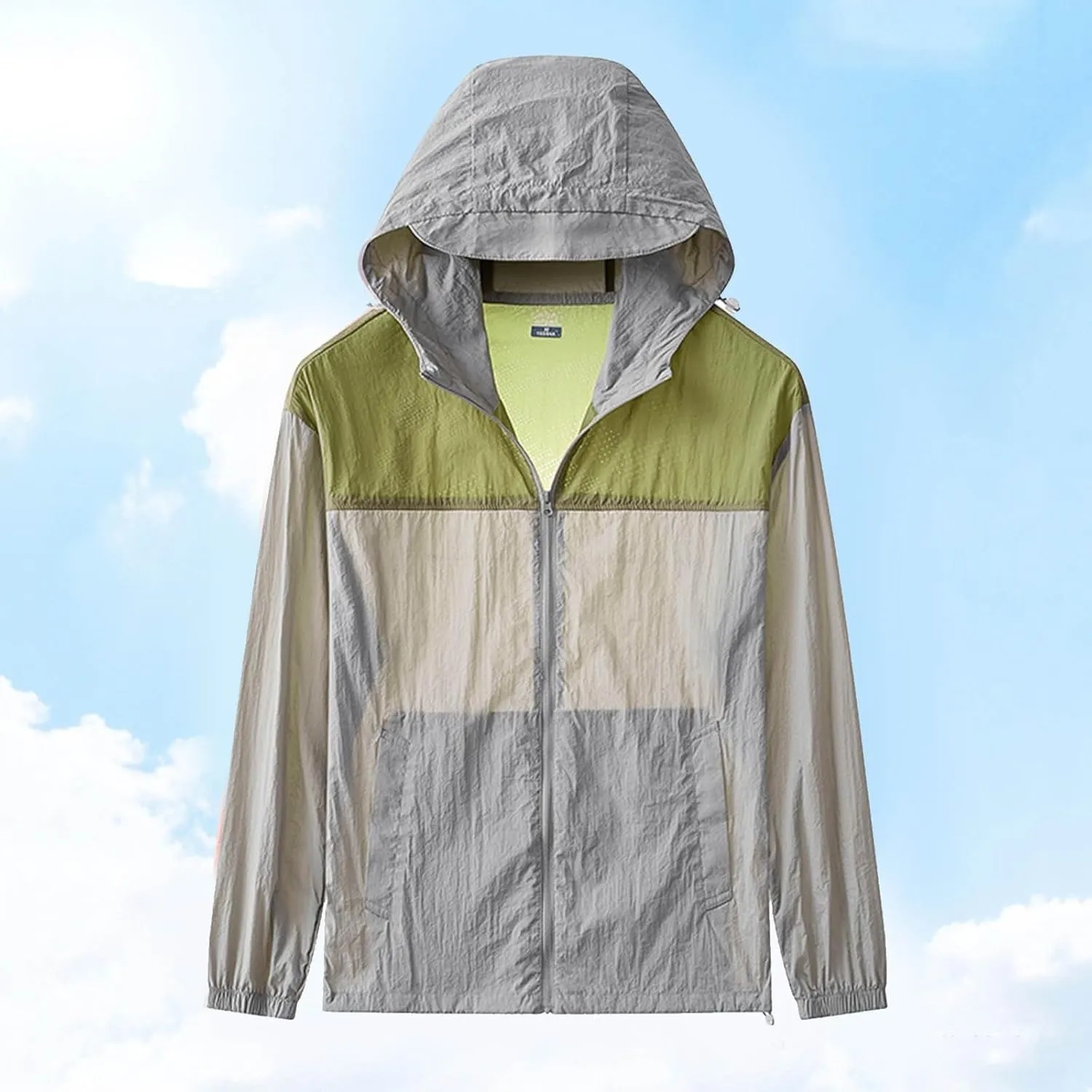 Sun Protection Shirts for Men Lightweight Quick Dry Workout Tops UV Protection Hiking Outdoor Hoodies with Pocket