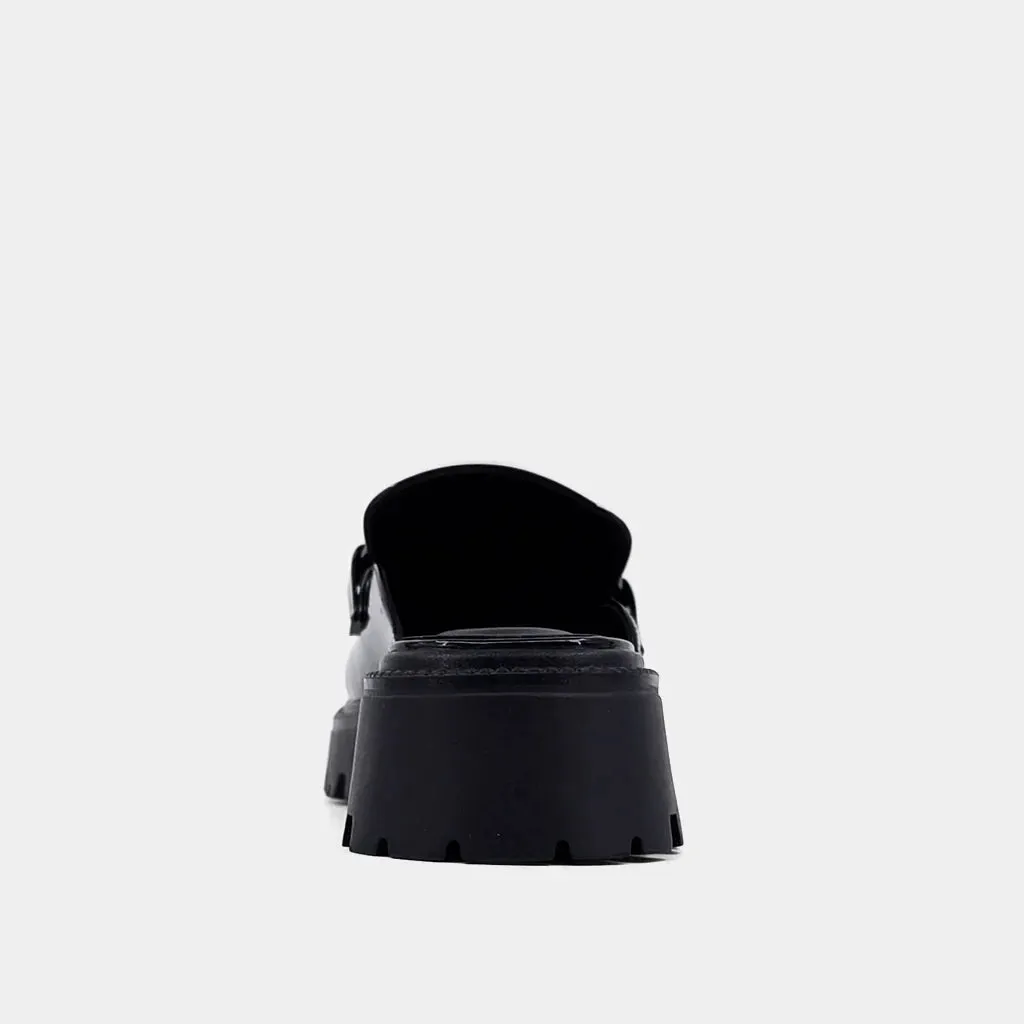 Tiffany Mule Loafers in Black Patent